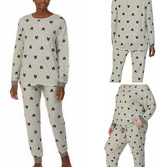 Disney Other - Disney Pajama Set - Gray with Black Mickey Pattern Womens